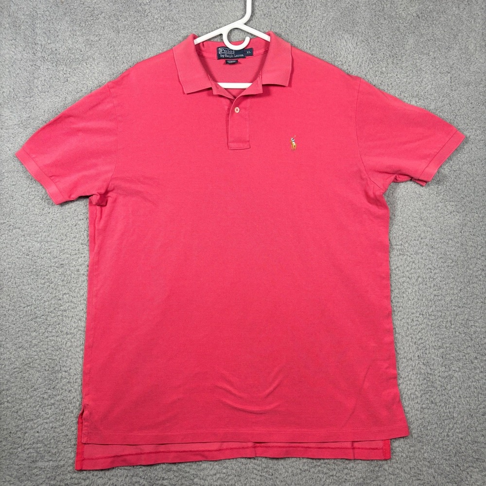 Polo Ralph Lauren Polo Mens XL Pink Pima Cotton Short Sleeve Pony Logo 2033